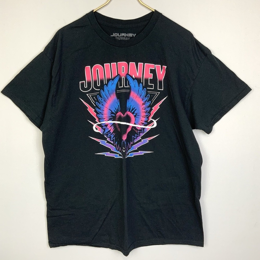 Journey Sz XL Black Winged Heart Graphic T Shirt Band Tee Music
